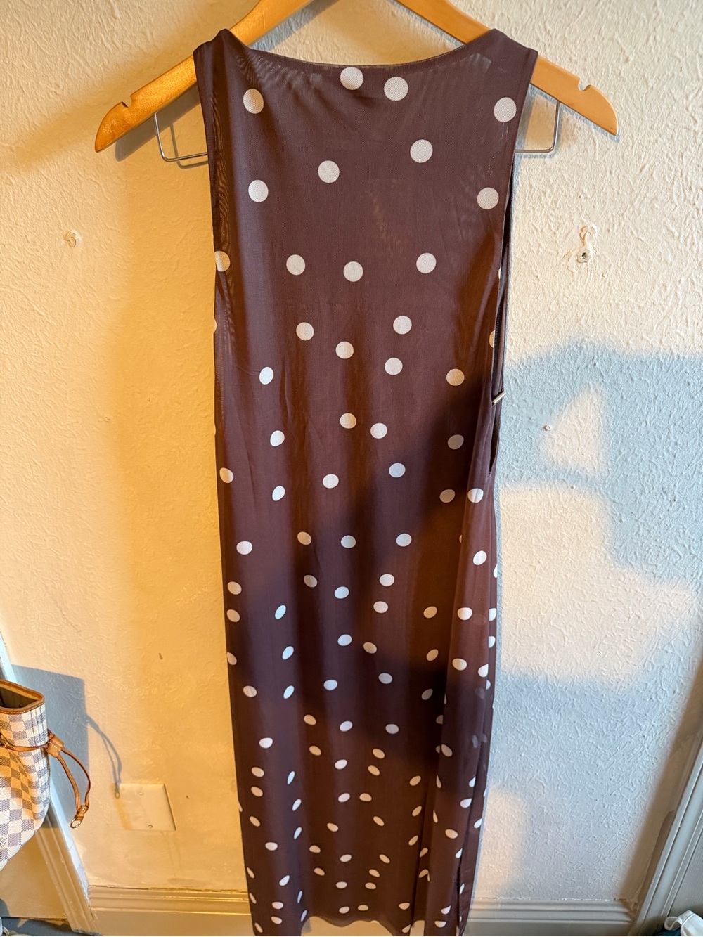 Caroline Constas Chocolate Brown Maxi Skirt with White Polka Dots - Picture 2 of 5